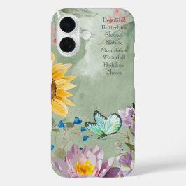 Trendy lettering waterverf botanische groene kunst iPhone 16 hoesje