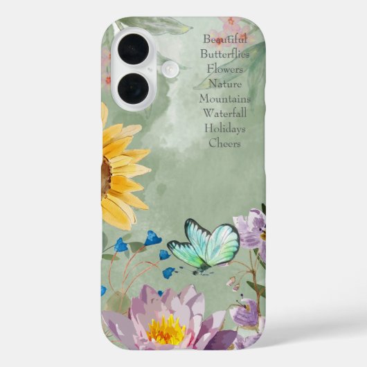 Trendy lettering waterverf botanische groene kunst Case-Mate iPhone case (Achterkant)