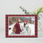 Trendy lettertypemachine - Minimale speldenfoto Feestdagenkaart (Staand voorkant)