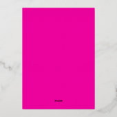 Trendy leuk Fuchsia Kerstfeest Cocktail Script Folie Uitnodiging (Achterkant)