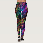 Trendy Leuk Kleurrijk Regenboog Vuurwerk Zwart Fee Leggings (Achterkant)