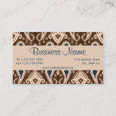 Trendy Leuk  Taupe Blauw Ikat Tribal Pattern Visitekaartje (Achterkant)