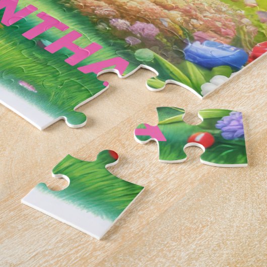 Trendy leuke eenhoorn met hart en regenboog legpuzzel (Zijkant)