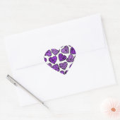 Trendy Leuke Paarse Zebra Gestreepte Harten Patrer Hart Sticker (Envelop)