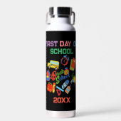 Trendy levendig Back to School Pattern Waterfles (Voorkant)