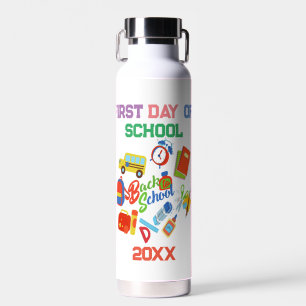 Trendy levendig Back to School Pattern Waterfles