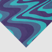 Trendy levendig blauw turquoise Abstract golvend p Tissuepapier (Detail)