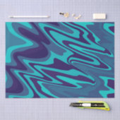 Trendy levendig blauw turquoise Abstract golvend p Tissuepapier (Craft)