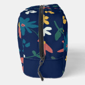 Trendy levendig bloemenpatroon op blauw monogram toilettasje (Rechts)