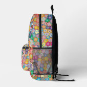 Trendy Levendig Bloemmotief Rugzak Met Custom Mono (Rechts)
