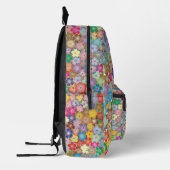 Trendy Levendig Bloemmotief Rugzak Met Custom Mono (Links)