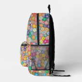 Trendy Levendige Bloem Rugzak Aangepaste Monogram (Rechts)
