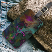 Trendy levendige marmeren wervelingen bagagelabel