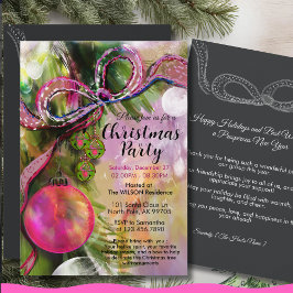 Trendy Levendige Roze Vetlint Kerstfeest Kaart