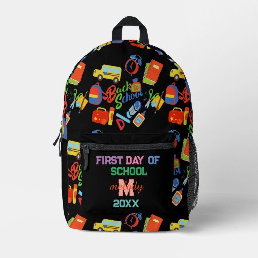 trendy levendige Terug naar School Pattern Bedrukte Rugzak (Voorkant)