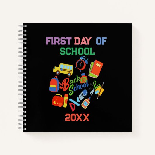 trendy levendige Terug naar School Pattern Notitieboek (Voorkant)