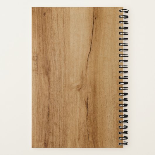 Trendy licht houten fineer Print Modern Logo Notitieboek (Achterkant)