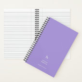 Trendy Licht Paars Modern Monogram Notitieboek (Binnen)