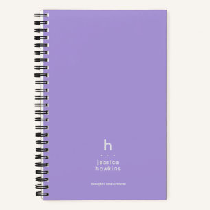 Trendy Licht Paars Modern Monogram Notitieboek