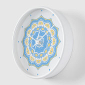 Trendy lichtblauw en geel abstract mandala (Hoek)