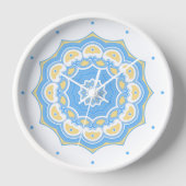Trendy lichtblauw en geel abstract mandala (Voorkant)