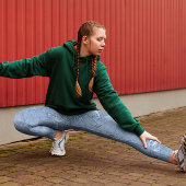 Trendy Lichtblauw Jean Faux Effect Patroon Leggings