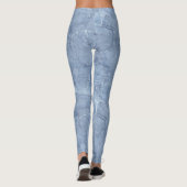 Trendy Lichtblauw Jean Faux Effect Patroon Leggings (Achterkant)