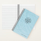 Trendy lichtblauw water rimpelt modern Logo Notitieboek (Binnen)