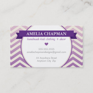 TRENDY lichte ombre chevron patroon violet paarse Visitekaartje