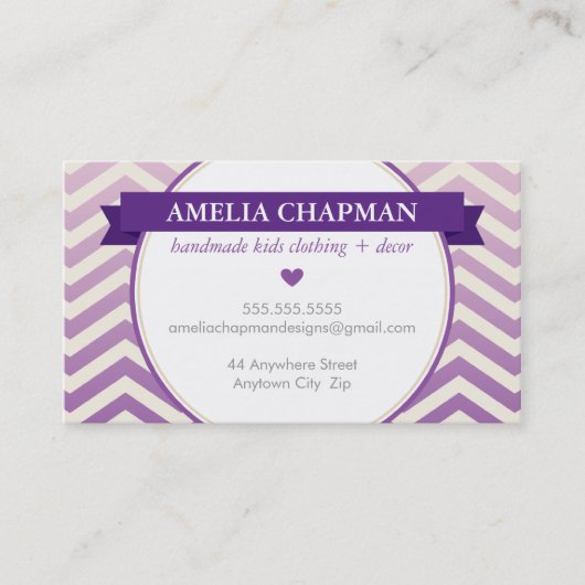 TRENDY lichte ombre chevron patroon violet paarse Visitekaartje (Voorkant)