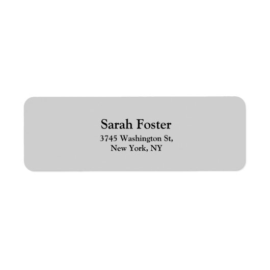 Trendy lichtgrijs effen elegant modern leesbaar etiket (Voorkant)
