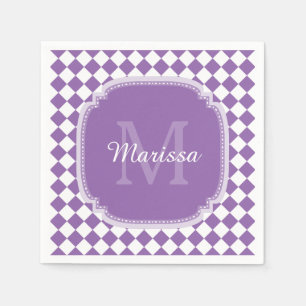Trendy Lichtpaarse Gecontroleerde Naam Met Servetten