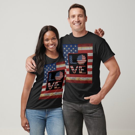 TRENDY LIEFDE AMERIKAANSE VLAG VERDRIETIG AMERIKAA T-SHIRT (Unisex)