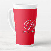 Trendy liefde bruiloft kalligrafie Script rood Latte Mok (Linkerhoek)