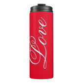 Trendy liefde bruiloft kalligrafie Script rood Thermosbeker (Voorkant)