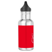 Trendy liefde bruiloft kalligrafie Script rood Waterfles (Links)