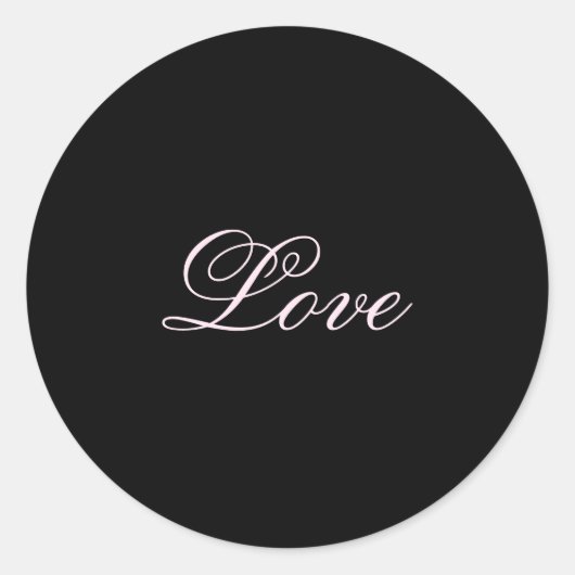 Trendy Liefde Bruiloft Kalligrafie Script Zwart Ronde Sticker (Voorkant)