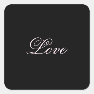 Trendy Liefde Bruiloft Kalligrafie Script Zwart Vierkante Sticker