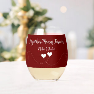 Trendy Liefde Bruiloft of Jubileum Thema Bulk Wijnglas Zonder Voet