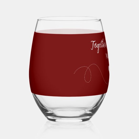 Trendy Liefde Bruiloft of Jubileum Thema Bulk Wijnglas Zonder Voet (Rechts)