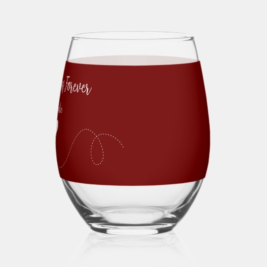 Trendy Liefde Bruiloft of Jubileum Thema Bulk Wijnglas Zonder Voet (Links)