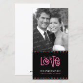 TRENDY LIEFDE FOTOKAART :: LOVELETTERS 2P FEESTDAGENKAART (Voorkant / Achterkant)