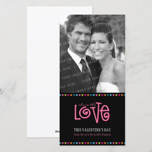 TRENDY LIEFDE FOTOKAART :: LOVELETTERS 2P FEESTDAGENKAART (Voorkant / Achterkant)