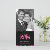 TRENDY LIEFDE FOTOKAART :: LOVELETTERS 2P FEESTDAGENKAART (Staand voorkant)