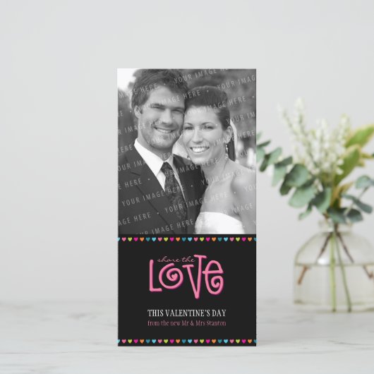 TRENDY LIEFDE FOTOKAART :: LOVELETTERS 2P FEESTDAGENKAART (Staand voorkant)