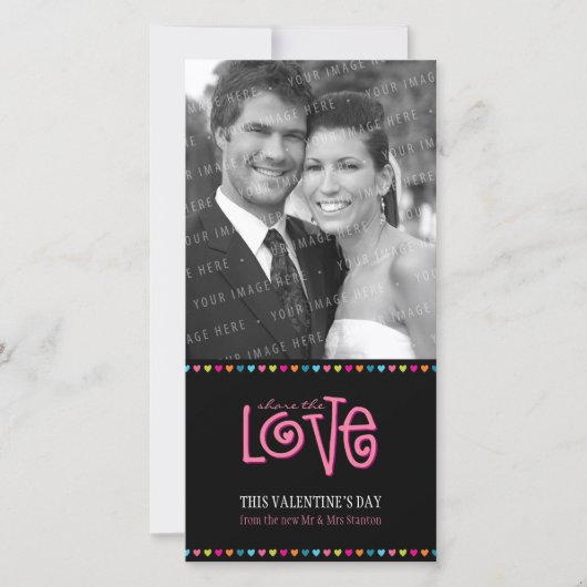 TRENDY LIEFDE FOTOKAART :: LOVELETTERS 2P FEESTDAGENKAART (Voorkant)