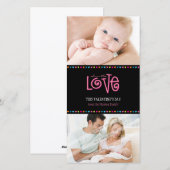 TRENDY LIEFDE FOTOKAART :: LOVELETTERS 2P FEESTDAGENKAART (Voorkant / Achterkant)