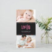 TRENDY LIEFDE FOTOKAART :: LOVELETTERS 2P FEESTDAGENKAART (Staand voorkant)