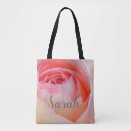 Trendy Liefde Gepersonaliseerd Roze Rose Design Tote Bag
