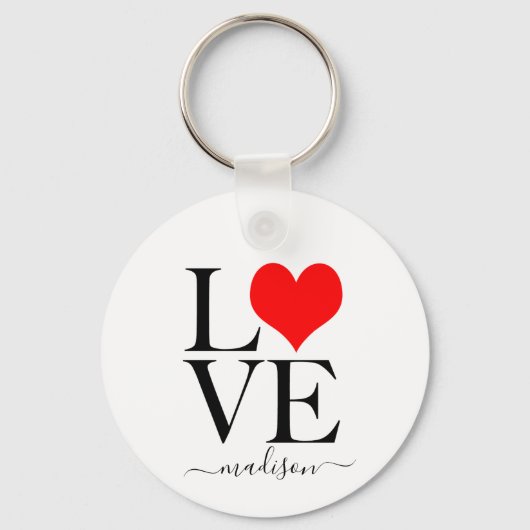 Trendy LIEFDE Gepersonaliseerde Naam Sleutelhanger (Voorkant)